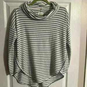 Lou and Grey Striped Cowl Neck Sweater